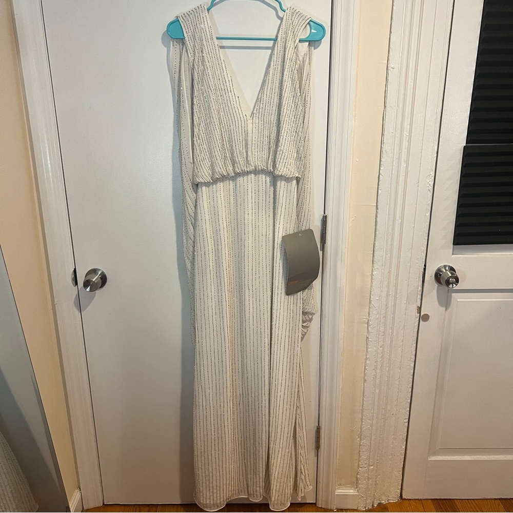 NWT ASOS Edition Samantha Beaded Wedding Dress with Drape Sleeves